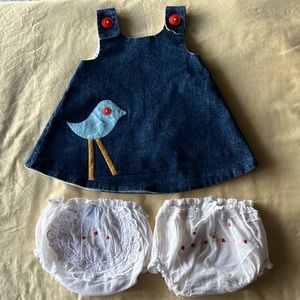 Jasper Hearts Wren Baby Jumper with Embroidered Bloomers (2) Size 18-24